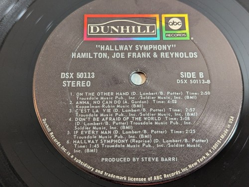 1972 Hamilton, Joe Frank & Reynolds - Hallway Symphony Vinyl LP Record Dunhill - Picture 11 of 14