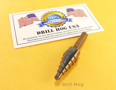 3/16''-1/2'' Step Drill Step Bit Reamer UNIBIT M7 Drill Hog Lifetime Warranty 