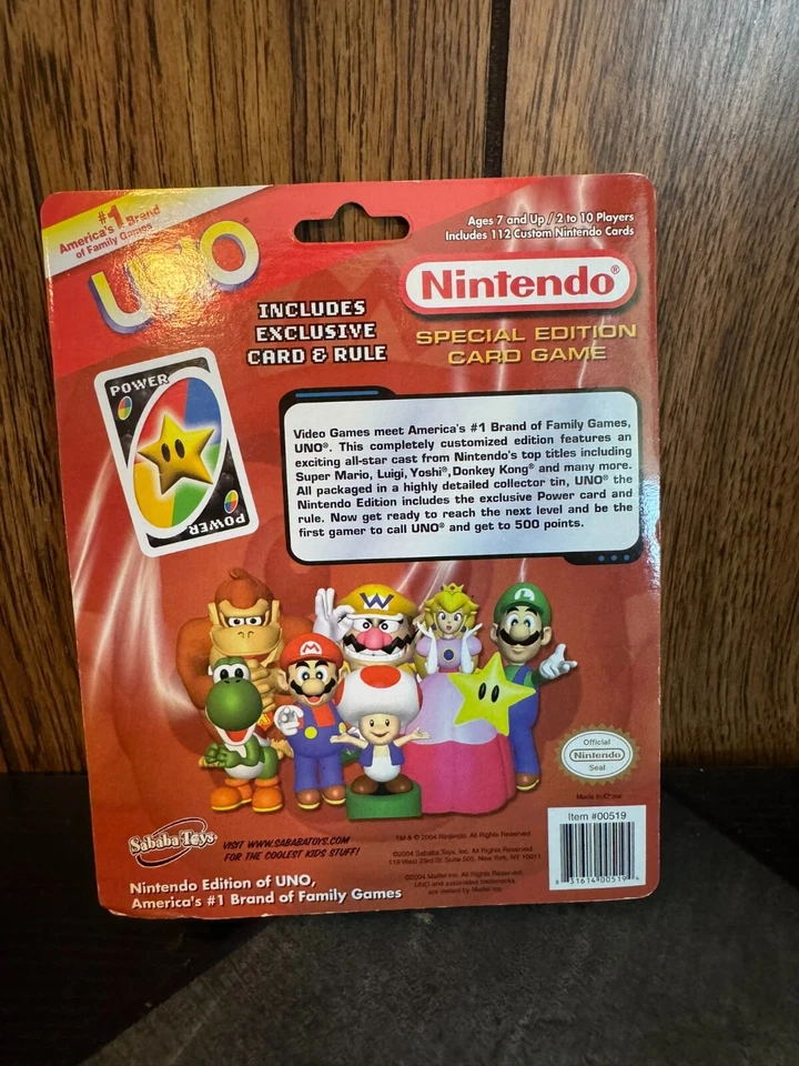 NINTENDO SUPER MARIO BROS. BROS BROTHERS UNO CARD GAME WITH METAL TIN COMPLETE - Image 2 of 2