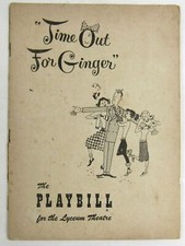 1952 Lyceum Theatre Broadway "Time Out For Ginger" Playbill Santa Camel Ad NYC 
