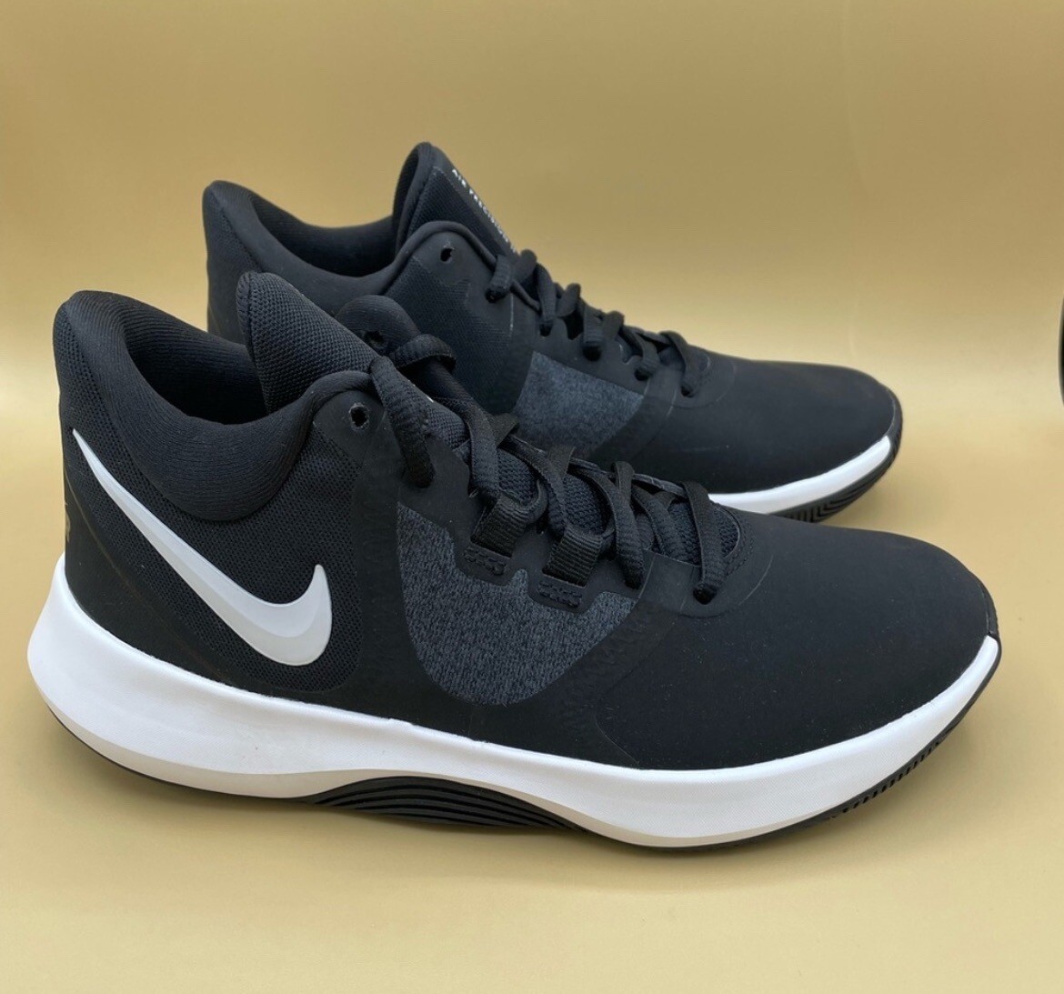 Sz 5 Nike Air Precision II NBK BLK/WHT Basketball Shoes Big Kids Unisex NIB