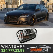 Griglia Total Black "Quattro" Nero Lucido Nido d'ape per AUDI  A6  LOOK R S 6