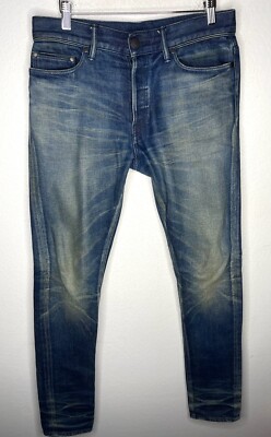$498 John Elliott 30x33 Distressed Daze Blue The Cast 2 Slim