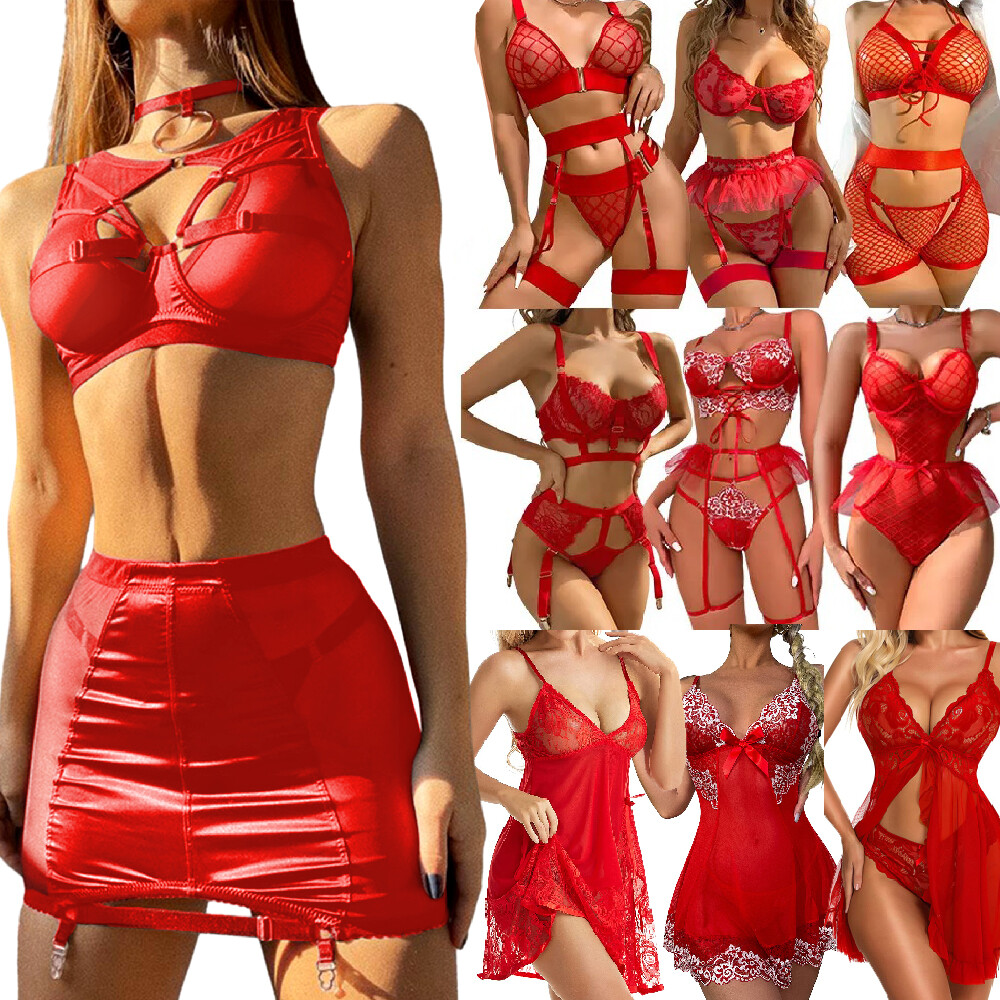 Women Sexy Lingerie Lace Sheer Babydoll Dress Red Underwear Set Christmas Gift | eBay Women Sexy Lingerie Lace Sheer Babydoll Dress Red Underwear Set Christmas Gift | eBay