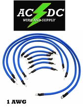 EZGO TXT PDS 36V 1 Gauge Welding Wire Blue Battery Cables HEAVY-DUTY U.S.A MADE