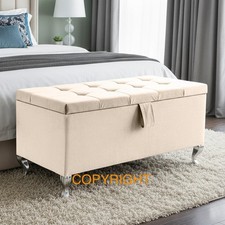 Ottoman Storage Box Cube Design In Velvet Blanket Toy Box Pouffe Bench Footstool