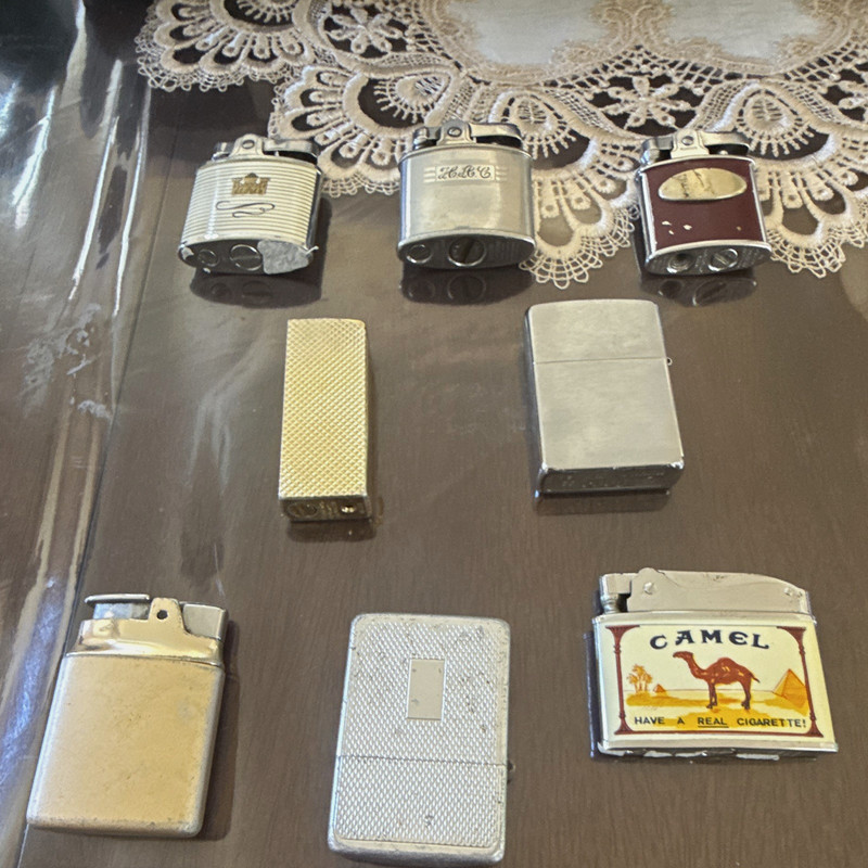 Camel Collectible Pocket Lighters Mixed Lot of 7 w/ Camel Cigarette Design