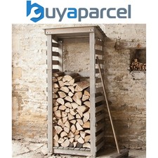 Garden Trading Aldsworth Wooden Log Store Tall Narrow Garden Storage