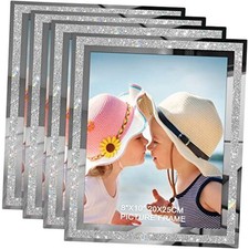 8x10 Picture Frames Set of 4, Glitter Photo 8 10  4 pack  Sparkling silver