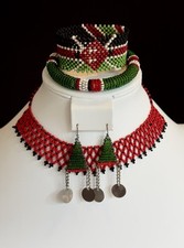 AUTHENTIC Handmade African Maasai Beaded Jewelry: Necklace Earrings Bracelet
