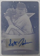 2019 Leaf Ultimate Draft Seth Johnson Magenta Printing Plate 1/1 Orioles 