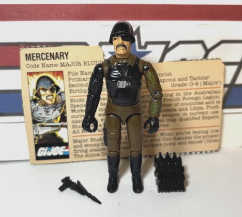 GI Joe Major Bludd 1983 v1 *100% COMPLETE w/File Card, Excellent!* Vintage ARAH
