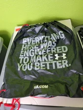 Under Armour Reusable Plastic Tote Shopping Drawstring Bag 19x17 Cinch Backpack