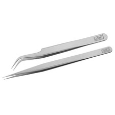 Precision Tweezers Stainless Steel Extra Fine Pointed Curved Tweezer for Cr...