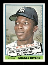 1976 Topps Traded 85T Mickey Rivers signed auto autograph  centered, bp JBN BXCP