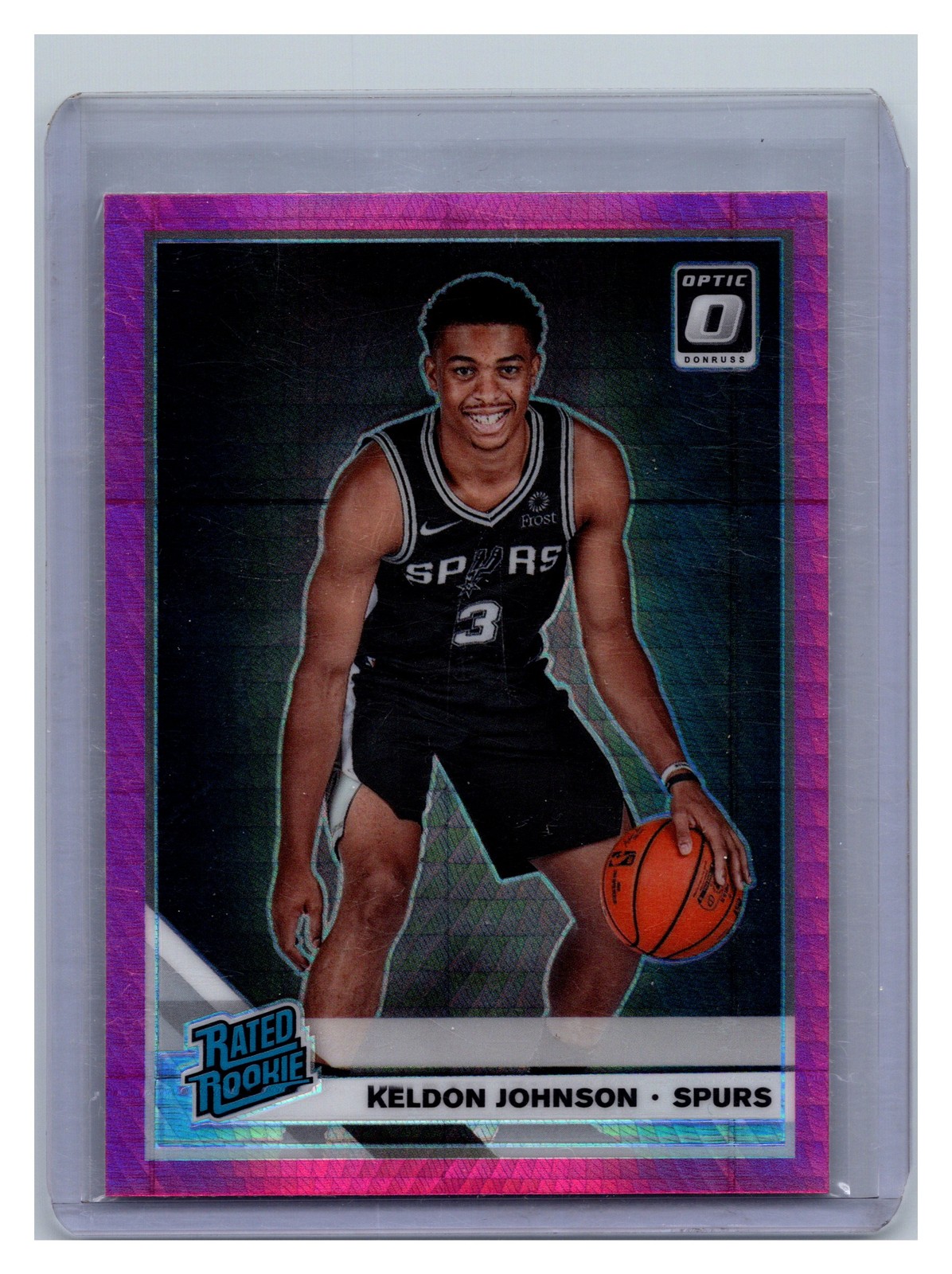 2019-20 Donruss Optic #186 Keldon Johnson Hyper Pink