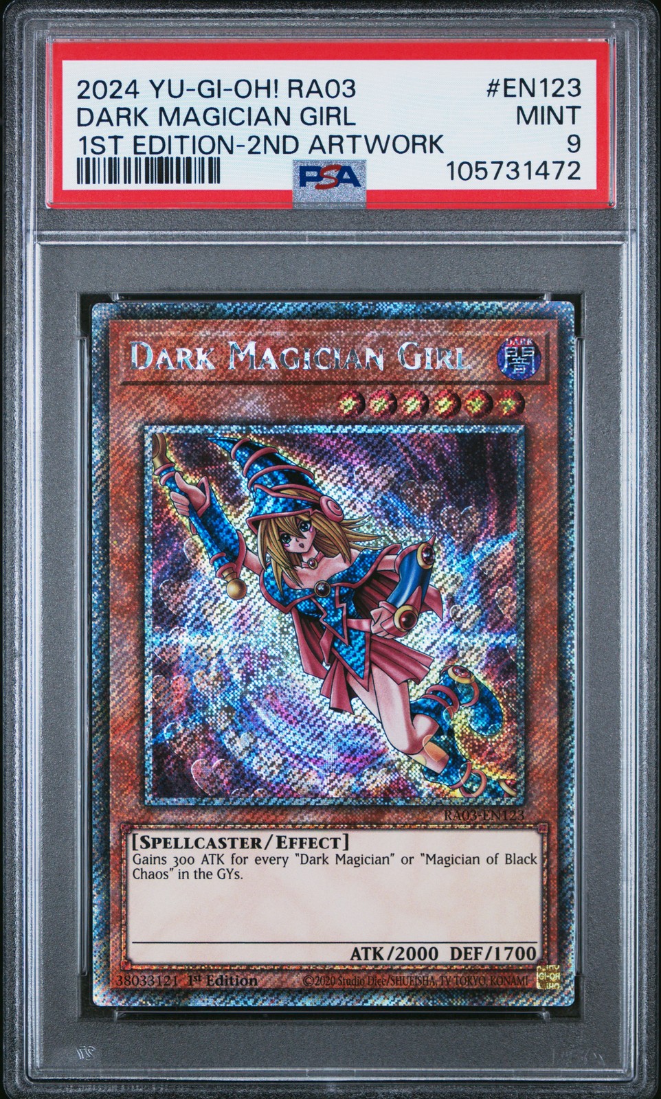 2024 YU-GI-OH! RA03-QUARTER CENTURY BONANZA #EN123 DARK MAGICIAN GIRL PSA 9