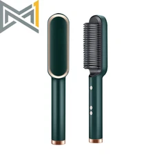 New Hair Straightener Ceramic Hot Comb 2 in 1 Electric Straighten Hair Brush Neg