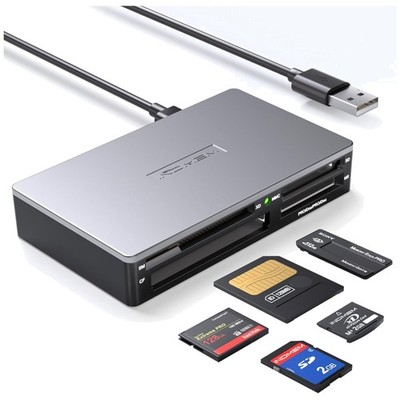 Slim Multi Card Reader for SM/xD/SD/SDXC/MS/M2/CF - Silver