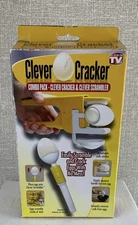 Clever Egg Cracker, Clever Scrambler Combo Pack, As Seen On TV, New In the Box 