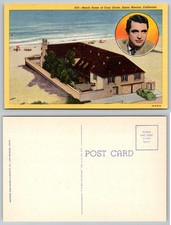 Cary Grant Beach Home Santa Monica CA Western Publishing Postcard C.T