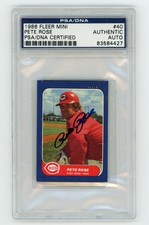 PSA DNA Pete Rose Signed 1986 Fleer Mini Card #40 Reds HOF Classic Miniatures