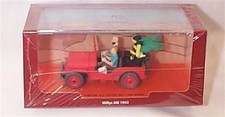 FIL9 Voiture 1/43 Collection TINTIN 2 base orange: Jeep Willys MB 1943 l'Or noi