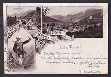 Vintage postcard Merano Gilfpromenade panorama view Tyrol Austria Italy 1898