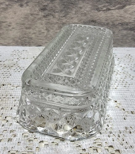 Vintage Anchor Hocking Wexford Clear Glass Butter Dish Lid Replacement Only