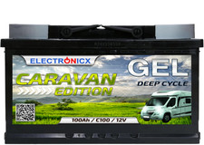 Electronicx Caravan Edition GEL Batteria 100 AH 12V Camper Barca Alimentazione