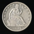 US Coin 1849-O Seated Liberty Silver Half Dollar BU NO RESERVE!