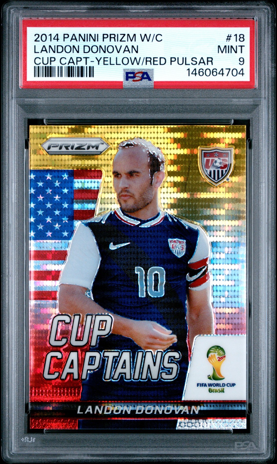 2014 PANINI PRIZM WORLD CUP CUP CAPTAINS #18 LANDON DONOVAN PSA 9