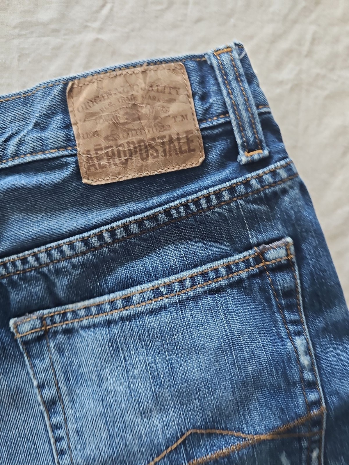 Aéropostale Distressed Denim Shorts Dark Wash Vintage Style  346 image 2