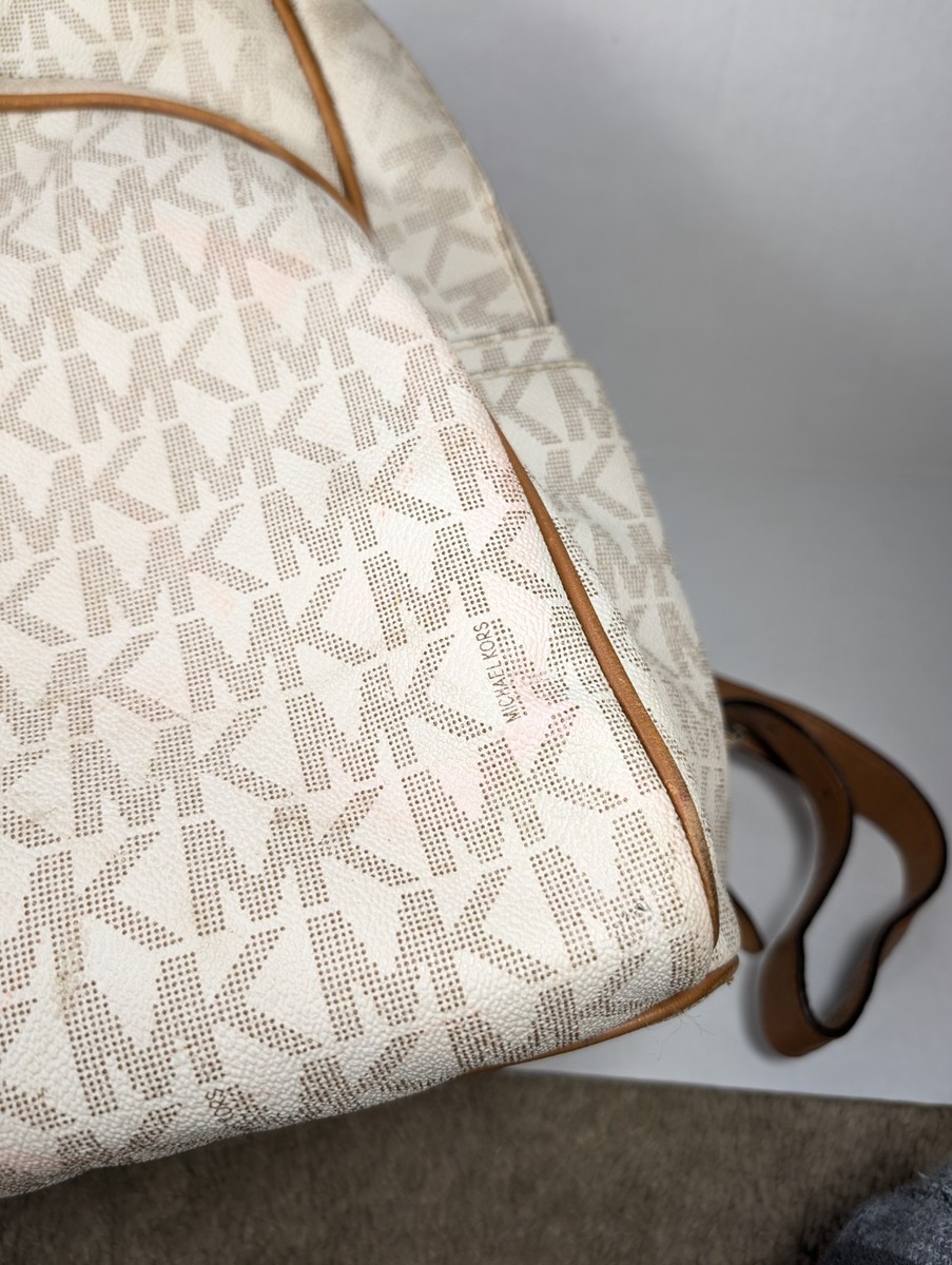 Michael Kors Backpack READ Signature Leather White Cream  display picture 1