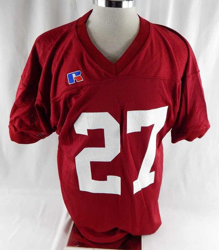 1990s Alabama Crimson Tide #27 Game Issued Pos Used Red Practice Jersey XL 374