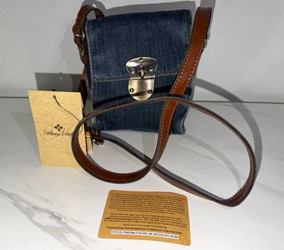 Patricia Nash Women s Blue Small Rectangle Crossbody, Adjustable Strap, Buckle