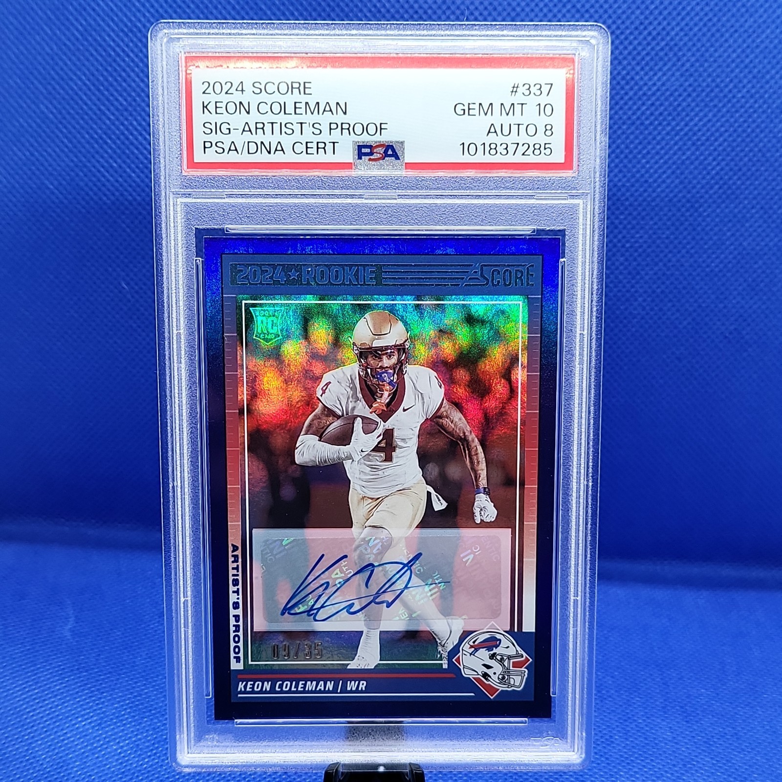 2024 Score Keon Coleman Signature Artist Proof /35 PSA 10 (PoP 1)