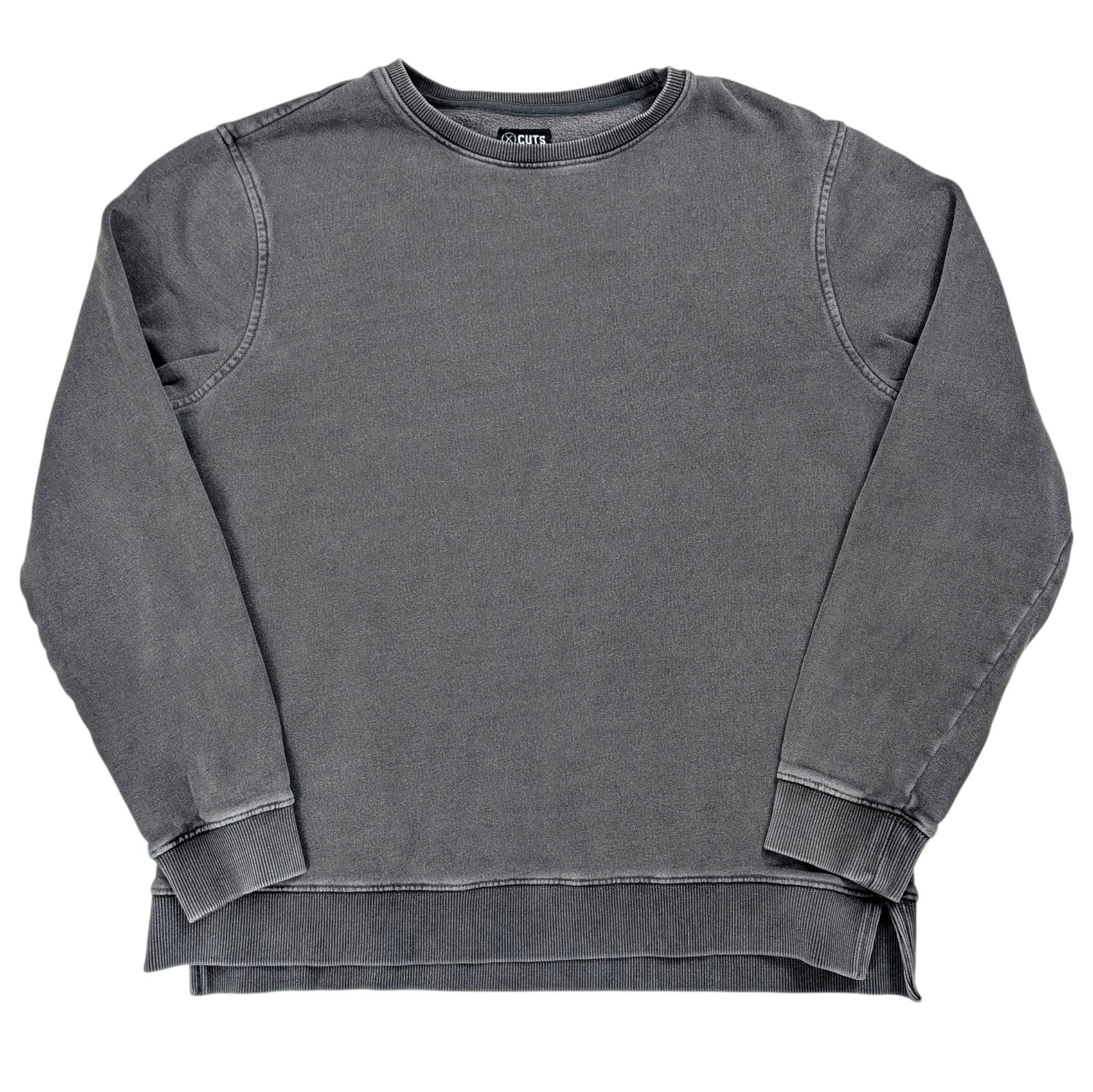 Cuts Split-Hem Sweatshirt Men Medium Crewneck 100… - image 1
