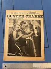 Buster Crabbe Jean Rogers FLASH GORDON Autographed 1970 King of Action Magazine