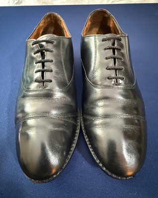 Vintage 1970's Bostonian 26081 Black Cap Toe Men's Dress Shoes 10.5 EEE