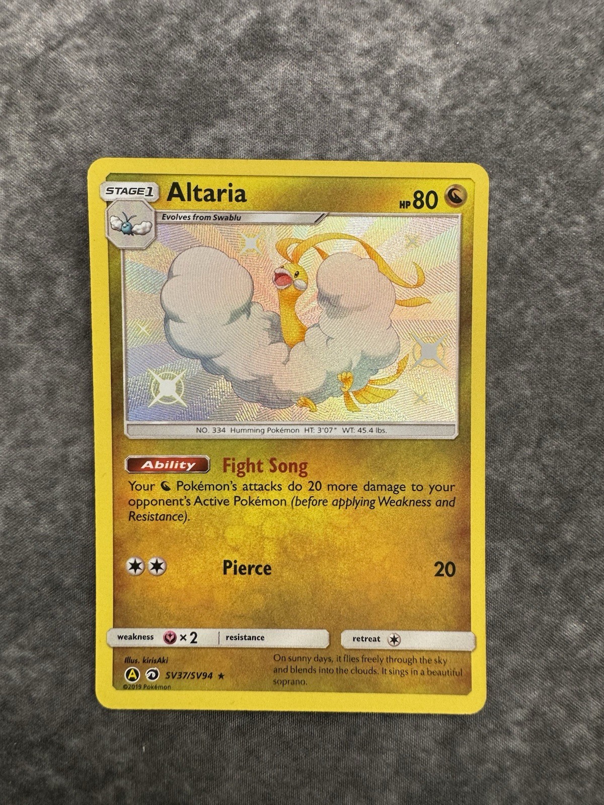 Altaria SV37/SV94 Hidden Fates: Shiny Vault Holo Pokemon TCG MINT