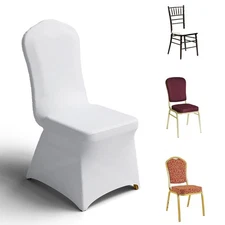 100 Pcs Spandex Chair Covers for Dining Chairs Stretch Polyester Dining Chair...