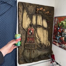 1967 Vanguard Studios Spanish Galleon 3D Vanathane Sculpture Wall Art RARE$