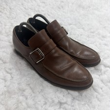 DOLCE & GABBANA US sz 8.5 Brown Leather Monk Strap Dress Shoes Italy Wedding Men