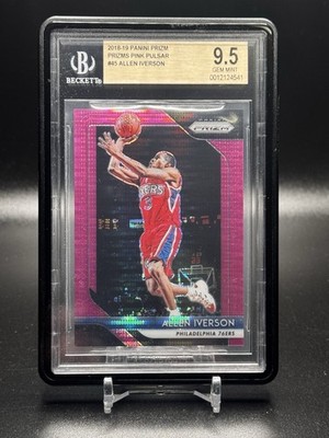 2018-19 Panini Prizm Allen Iverson Pink Pulsar #3/42 Prizm BGS 9.5 POP 1 JSY #