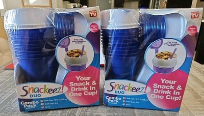 Discontinued Snackeez Duo All-in-One Snacking Solution 30 Piece Kit, Lot Of 2