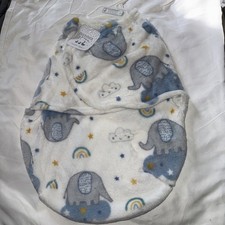 Swaddle Sack by Duck Duck Goose, Blue, 0 Months, Elephant Clouds rainbow, NWT
