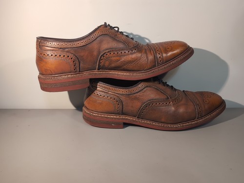 Scarpe Allen Edmonds Strand da uomo taglia 11 D in pelle marrone punta alare Oxford - Foto 4 di 12