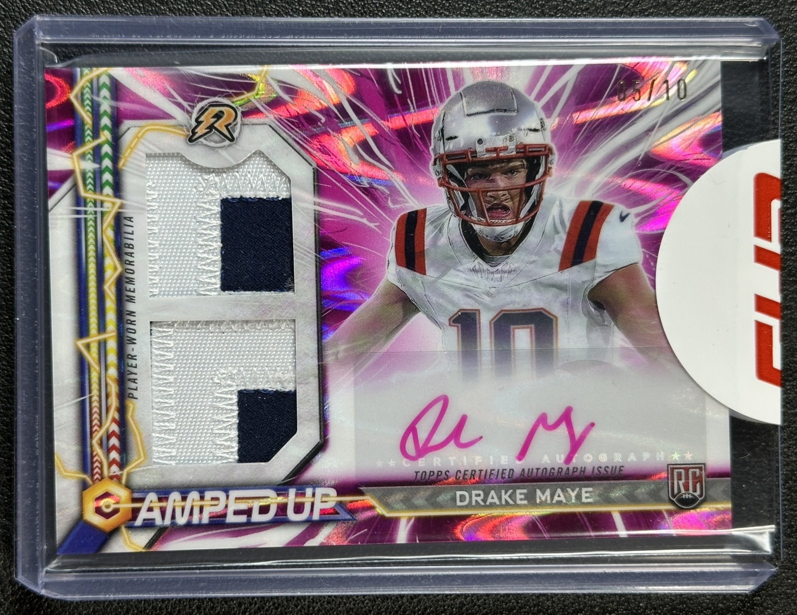 DRAKE MAYE 2024 TOPPS RESURGENCE AMPED UP ROOKIE PATCH AUTO PINK POWER SURGE /10