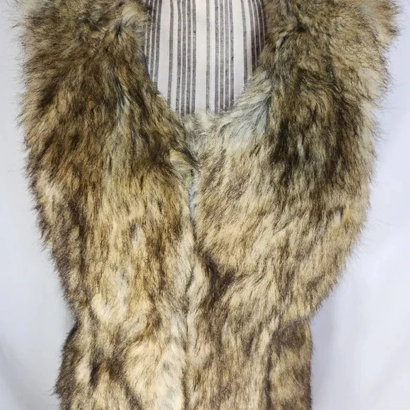 Chaleco Monoreno Marrón Tostado Gris Piel Sintética Forrado Talla Grande Foto 3 de 4